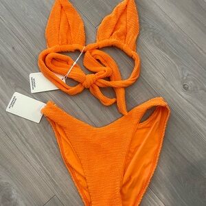 Monday Swimwear Orange Crinkle Bikini